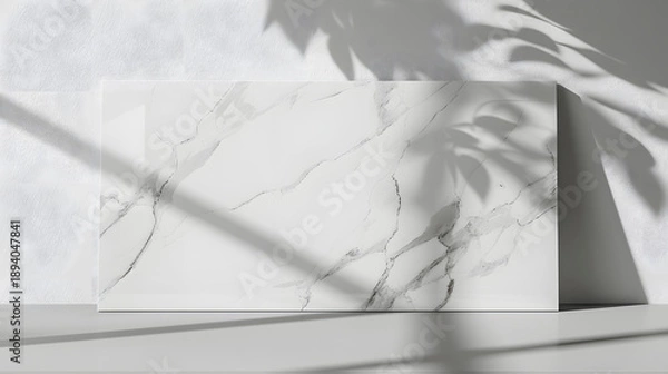 Fototapeta Soft leaf shadows on light textured wall