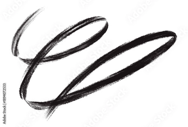 Obraz Black paint brush stroke doodle drawing