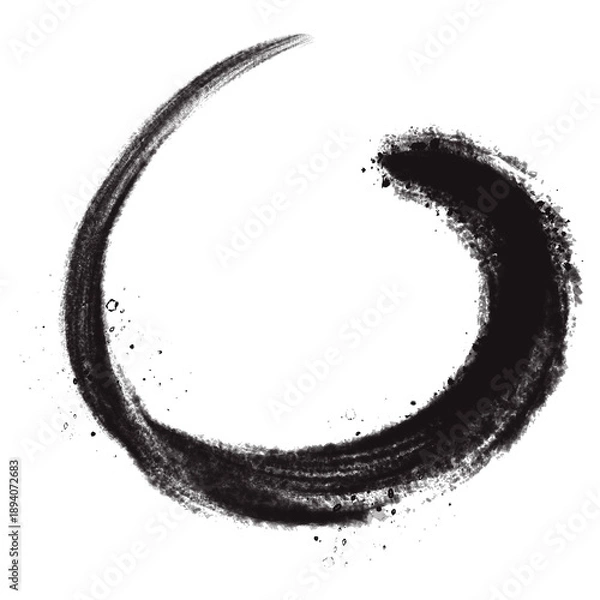 Obraz Black paint brush stroke doodle drawing