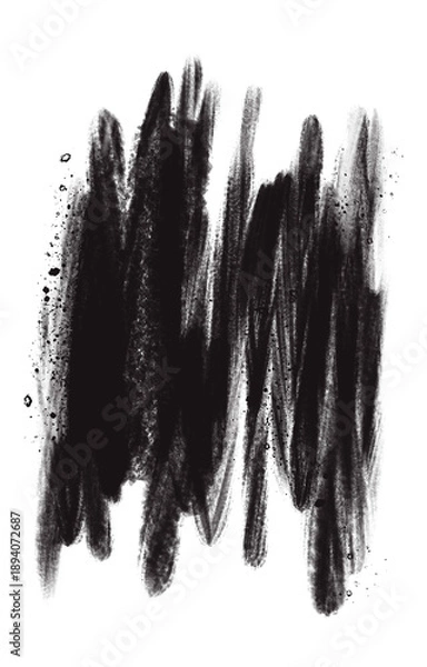 Obraz Black paint brush stroke doodle drawing