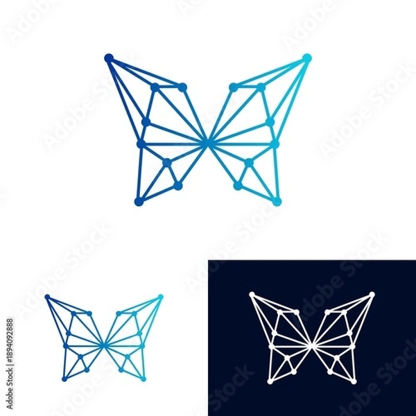 Obraz Abstract butterfly logo design creativity 