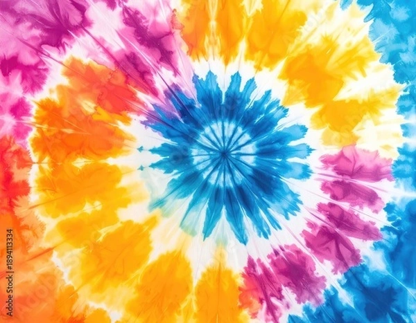 Obraz Vibrant Psychedelic Spiral Tie-Dye Fabric Pattern Background