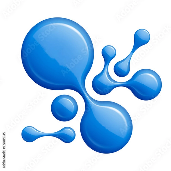 Fototapeta rounded blue shapes, 3d rendering on white background