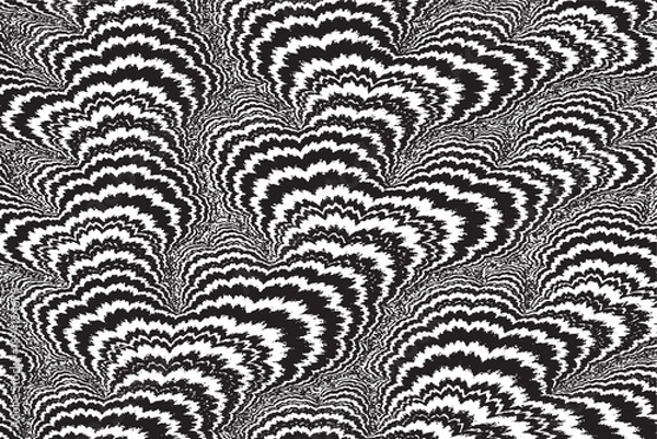 Obraz High-Contrast Psychedelic Moire Pattern with Wavy Optical Distortion and Marbled Grain
