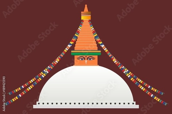 Obraz Wielka Stupa Boudhanath w Katmandu w Nepalu