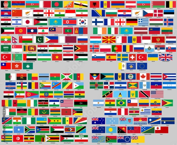 Fototapeta set of flags of World