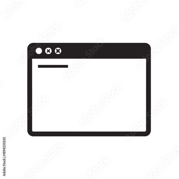 Obraz Web Browser Window Icon Representing Internet Page, Website Interface, Online Platform, Software UI Design, Application Layout, Digital Workspace and Modern Web Technology Concept