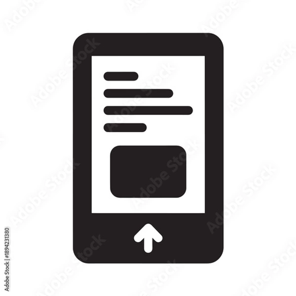 Obraz Mobile Upload Icon – Smartphone App Interface, Content Sharing and Digital Media Concept