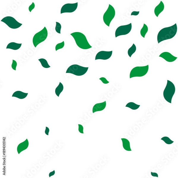 Fototapeta Falling Twisted Rectangle Leaf Green Icons