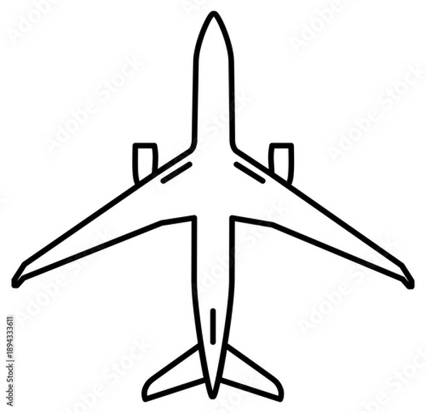 Obraz Airplane | Vector Line Art