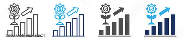 Fototapeta sales and development icon sheet with multi concept