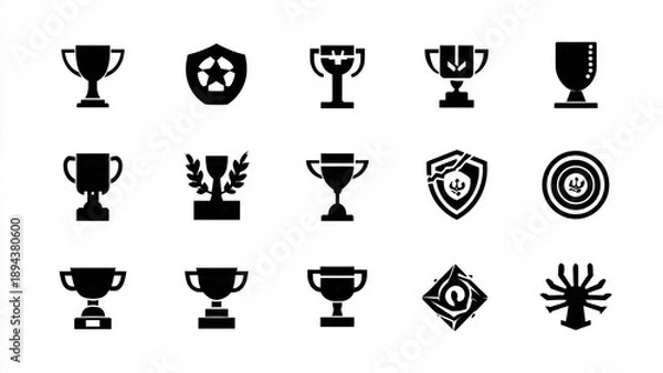 Obraz trophy icons set