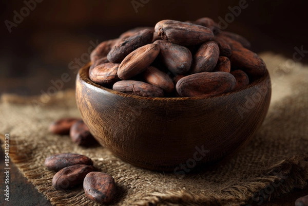 Obraz Cocoa beans food background