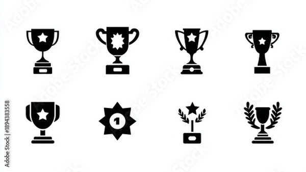 Obraz trophy and awards icons set
