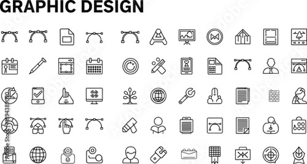 Obraz For digital and editing tools digital editing tools computer artistic symbols creative tools