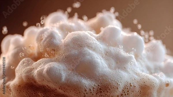 Fototapeta Hyper-realistic macro texture beverage foam 