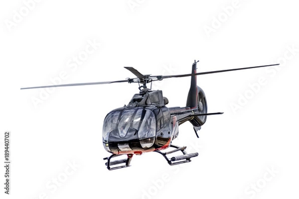 Obraz Widok z przodu helikopter na białym tle