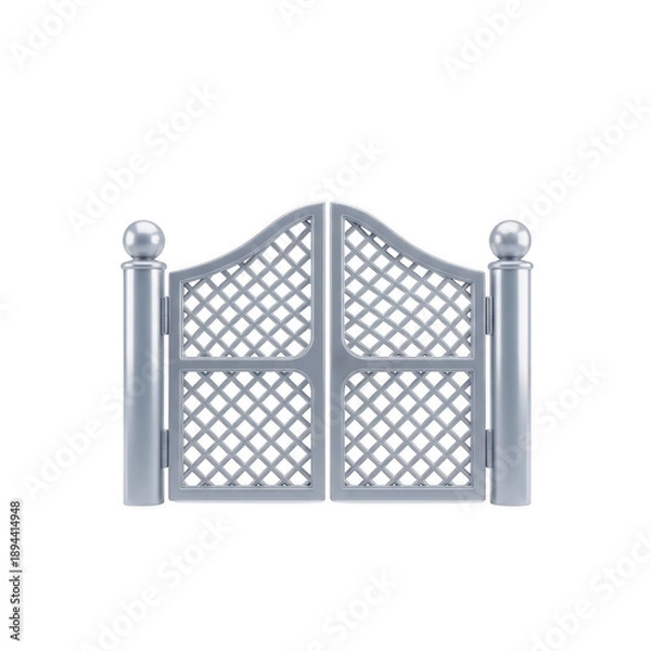 Obraz Elegant metal lattice gate with spherical posts