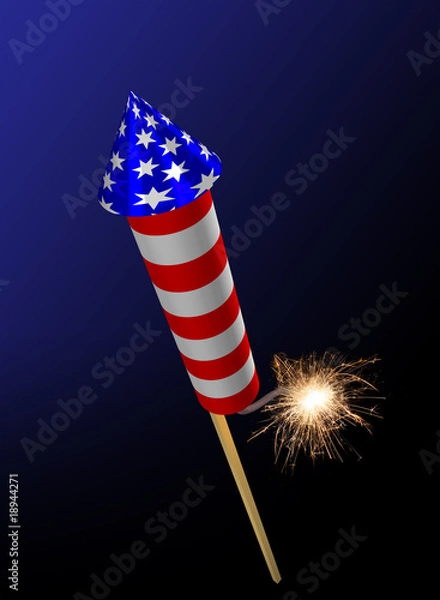 Obraz Fireworks rocket fuse burning
