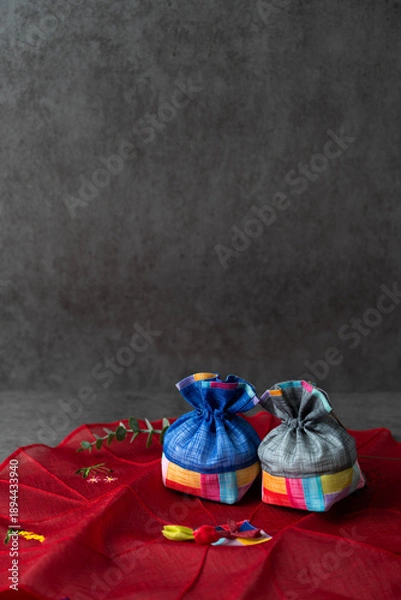 Fototapeta 한국 명절 설날, 추석 복주머니 배경화면	
