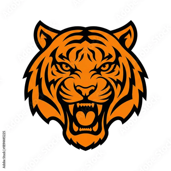 Obraz Angry Tiger Head Mascot Vector Graphic