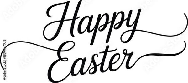 Fototapeta Classic Happy Easter Script Typography