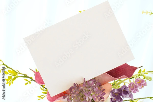 Obraz 모던한 식물 장식과 카드 목업