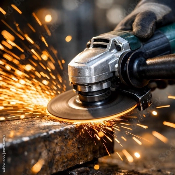 Obraz angle grinder cutting