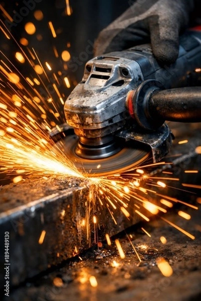 Obraz angle grinder cutting