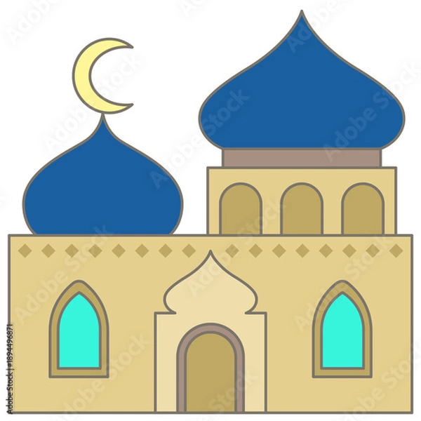 Obraz Mosque Illustration for Ramadan Eid and Islamic Architecture