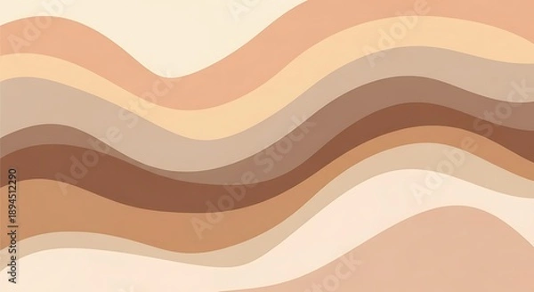 Obraz Abstract Wavy Layers in Soft Earth Tones.