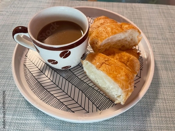 Obraz coffee and croissant