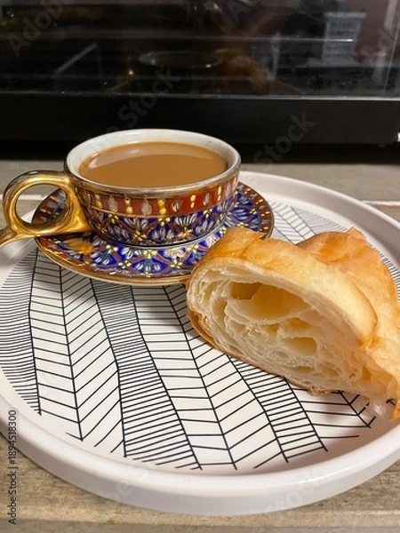 Obraz Croissant with coffee 