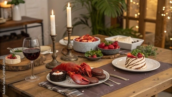 Obraz christmas table setting