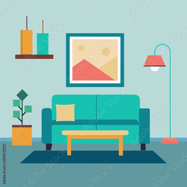 Obraz living room interior with sofa