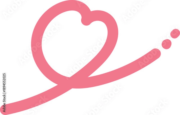 Obraz 手書きの太い線のくるんとしたハートのイラスト素材