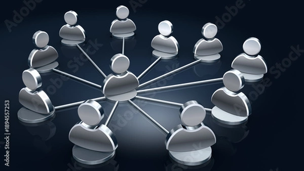 Obraz 人型アイコンのネットワーク