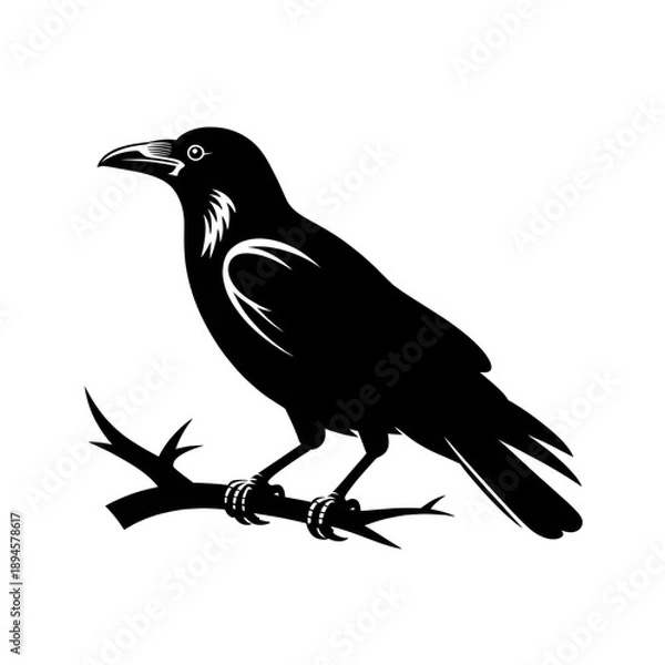 Obraz crow on a white background