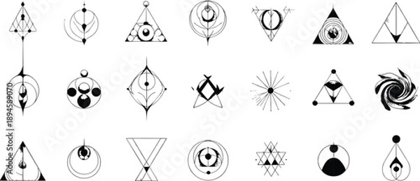Fototapeta Mysticalesotericgeometricsymbolsandsignsvectorcollection