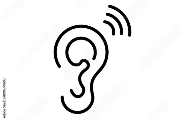 Obraz vector ear hearing icon isolated on transparent background