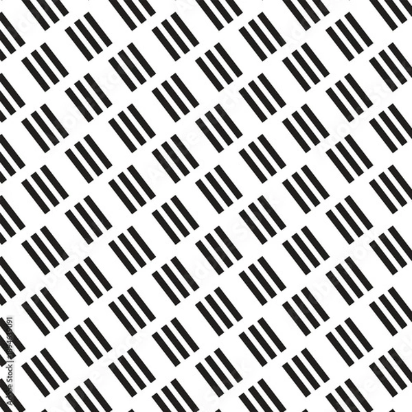 Fototapeta Black equal irregular abstract line pattern for banner poster background..