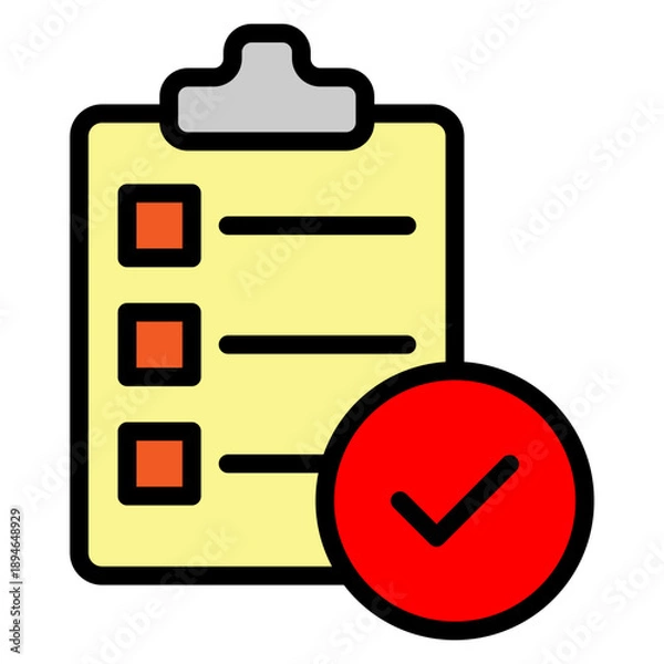 Obraz Approval Vector Filled Icon Design