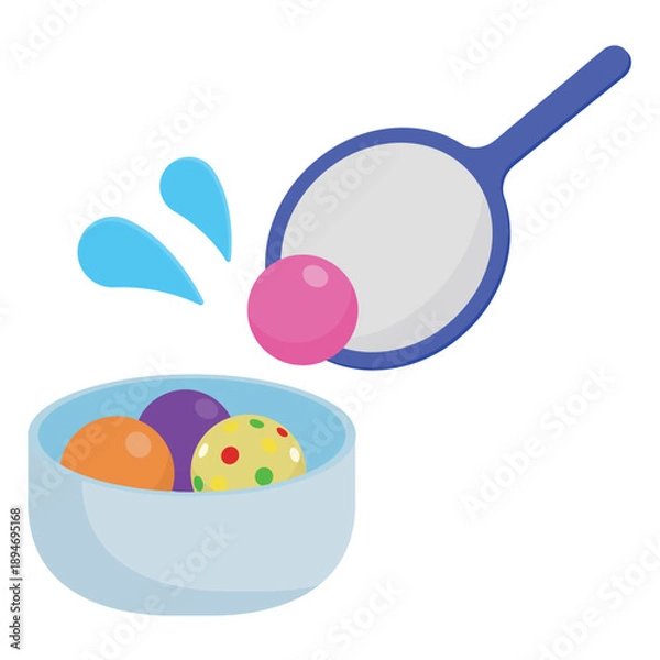 Obraz スーパーボールすくい　ポイ　素材　イラスト