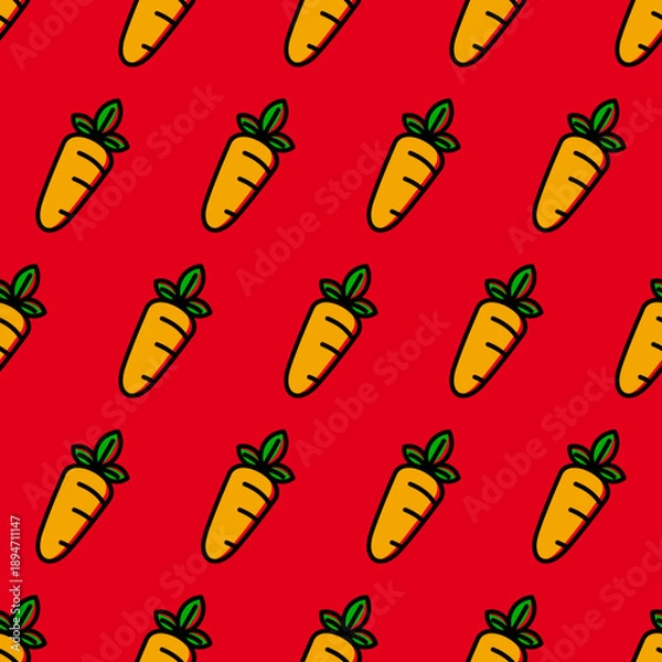 Obraz Carrot Seamless Pattern Design. Carrot Background Vector