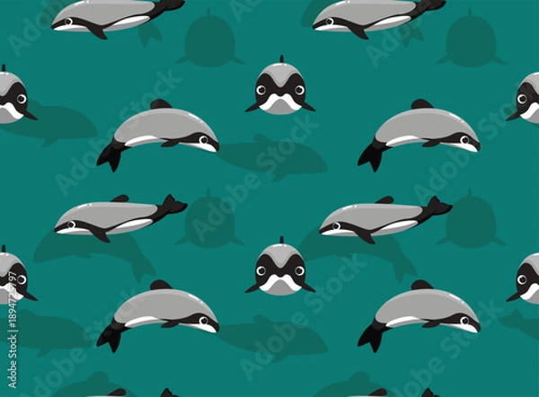 Obraz Maui Dolphin Cartoon Seamless Pattern Background Wallpaper