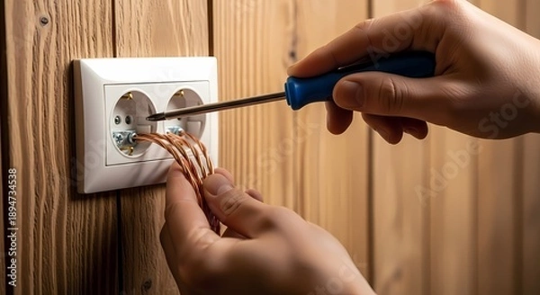 Obraz Electrical Wiring Installation at Home