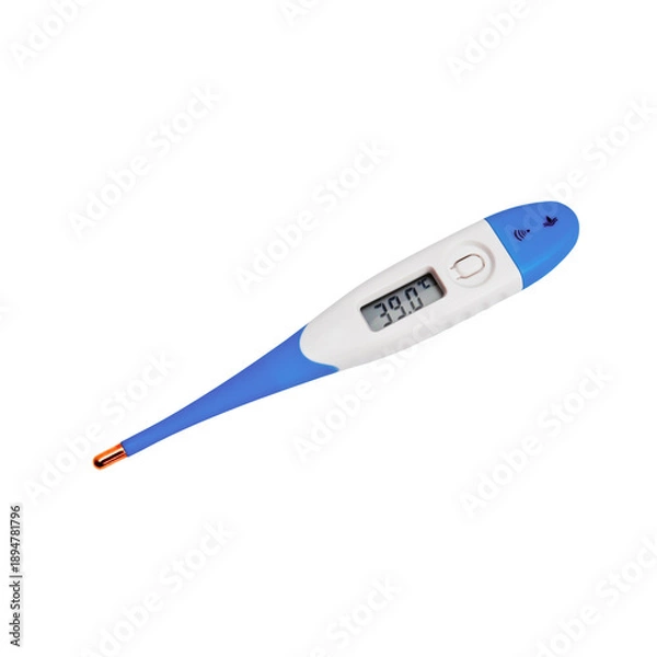 Fototapeta Digital thermometer on white background 