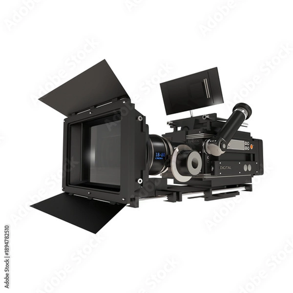 Fototapeta Video camera on white background 