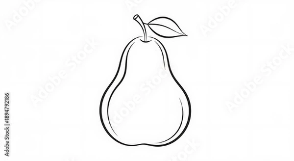 Obraz Delicate Pear Illustration with Leaf