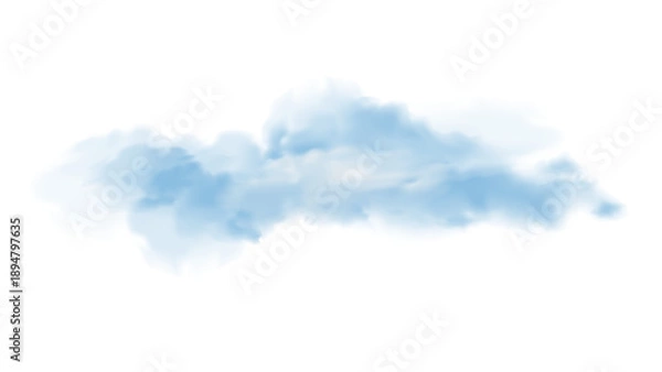Fototapeta Blue realistic cloud with soft transparency
